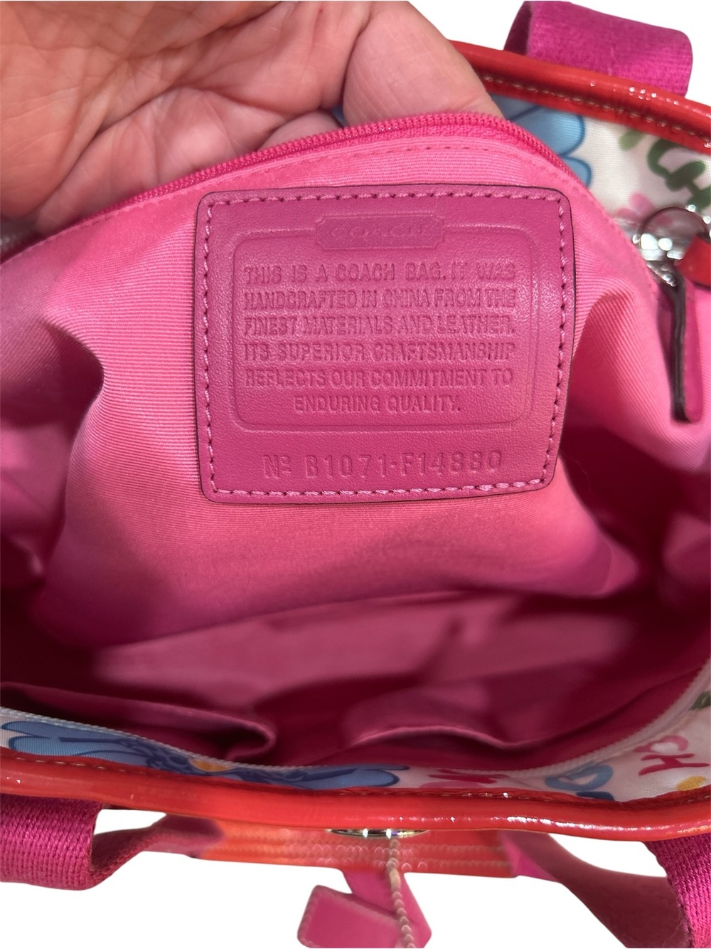 Coach Daisy Multicolor Floral Nylon Tote - Picture 9 of 11